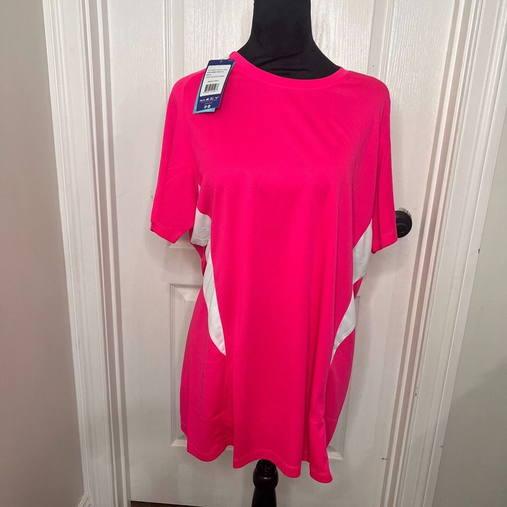 Mizuno Womens Crew Neck Jersey Shocking Pink White XL 350964.1M00.07.XL NWT
